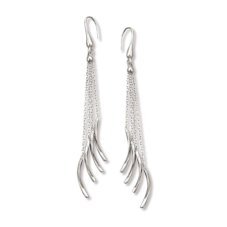 Long Four Strand Chain Dangle earrings - Click Image to Close